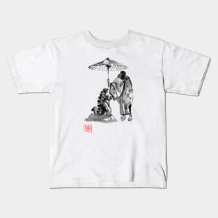 geisha and baby godzilla Kids T-Shirt